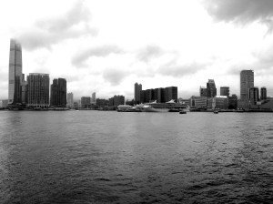 VIEW OF THE HONG KONG SKYLINE FROM THE MARITIME MUSEUM